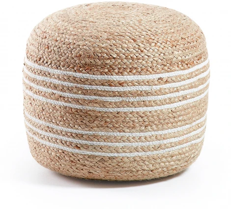 Пуфик La Forma (ex Julia Grup) Saht (Белый/ Натуральное волокно)