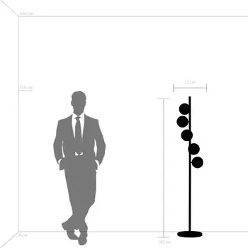 Торшер Lightstar Croco 815757 (220V, выключатель, шарики, бусы)