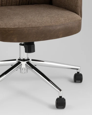 Кресло офисное TopChairs Neoma коричневый экокожа ткань УТ000041771