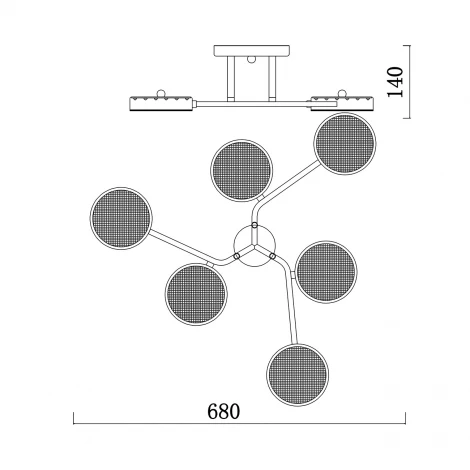 Потолочный светильник Escada 10273/6LED 72W Champagne gold