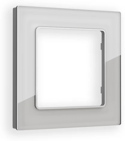 Рамка Ambrella Volt ALFA Platos (Серебро Стекло органическое) 1-ая AF330401