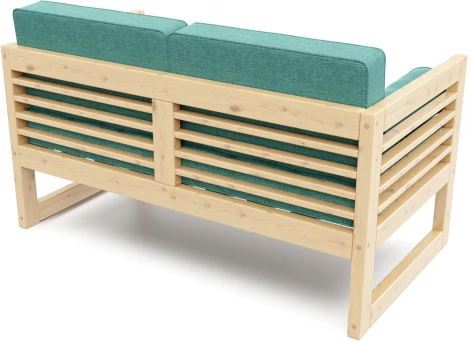 Диван Arsko прямой Сега М сосна рогожка бирюзовая