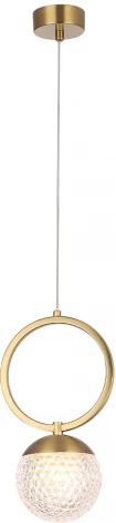 Светильник подвесной Crystal Lux Carolina SP1 V1 BRASS (220V, на проводе, шар)