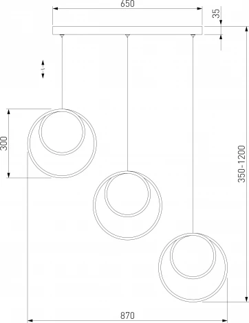 Подвесной светильник светодиодный Eurosvet Flow 90308/3 черный (220V, на проводе)