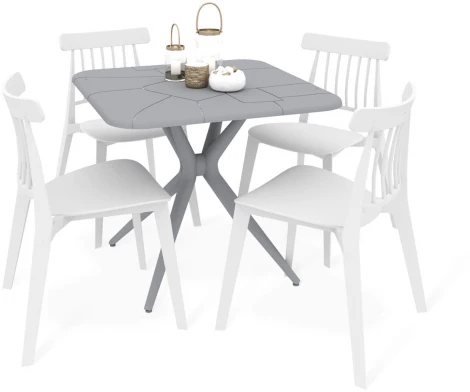 Обеденная группа SHT-DS198 серый/белый Sheffilton 9616813901