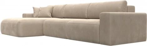 Диван угловой Лига-036 НПБ Классик Лонг левый угол (Бежевый/Велюр) Лига Диванов арт.121390L