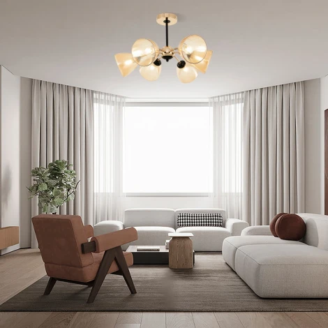 Потолочная люстра на штанге Arte Milano Napoli-329007 329007/3+3 GD.BK (220V)