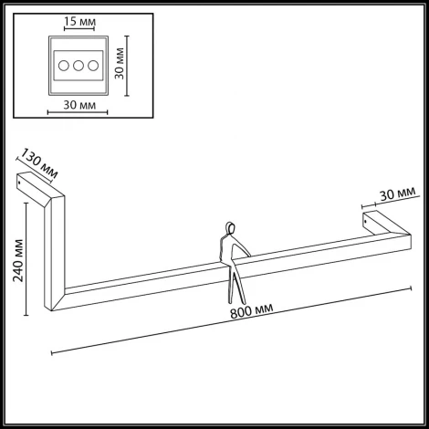 Настенный светильник светодиодный Odeon Light Grafic 7153/14WL черный/акрилл/металл IP20 LED 14W 3000K 220V