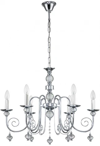 Подвесная люстра Escada Shine 678/6PL Chrome (220V, хрусталь, подвески, на цепи, подсвечник, свеча)