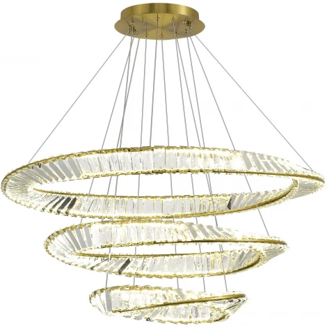 Подвесной светильник ярусный ST Luce Ritorto SL6204.301.03 Латунь/Прозрачный LED 1*97W 4000K (220V, на тросе, круглые)