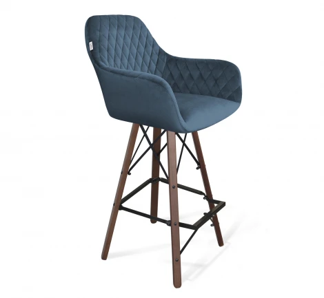 Стул барный Sheffilton SHT-ST38/S80 тихий океан/темный орех/черный 3987274205