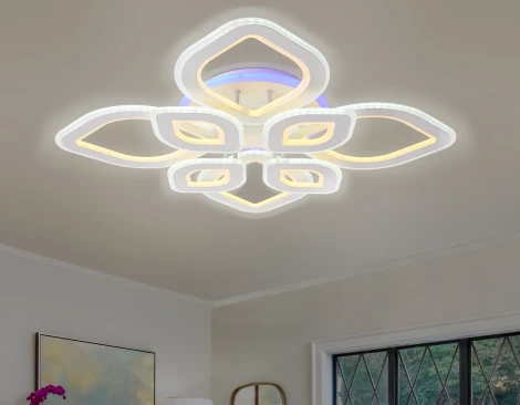 Потолочная люстра Ambrella Acrylica FA8844 (регулировка яркости, LED, 220V, пульт управления, цветы)