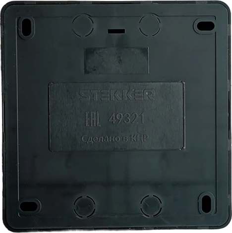 Розетка 4-х местная без заземления (черный) Stekker София 49321