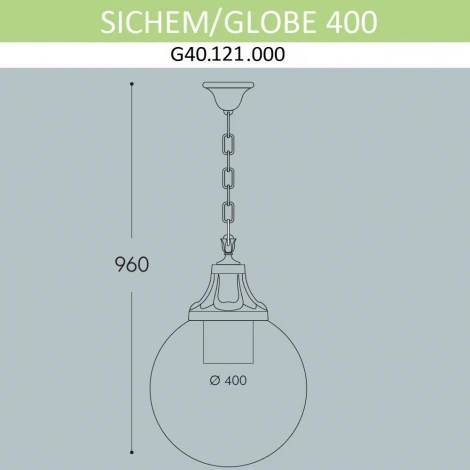 Уличный светильник подвесной Fumagalli Globe 400 G40.121.000.AYE27 (220V, на цепи, шар, IP65)