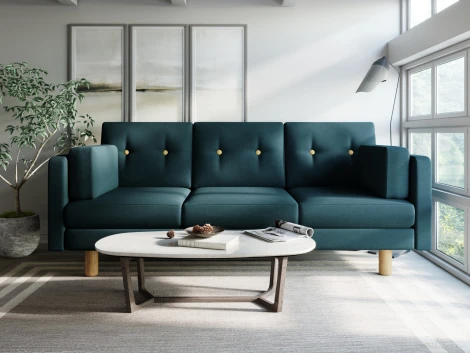 Диван Arsko прямой Ингвар Б велюр голубой