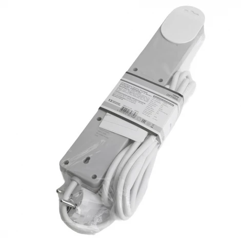 Сетевой фильтр 5-и местный с заземлением 1,8м. (белый) Stekker Optima 50092