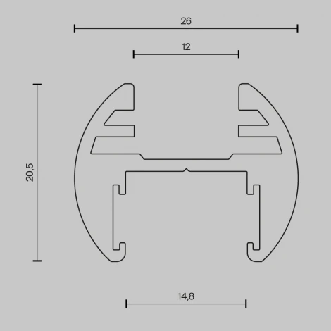 Шинопровод магнитный 1м подвесной круглый Basity, черный Maytoni Busbar trunkings Basity TRX172-R-111B (48V)