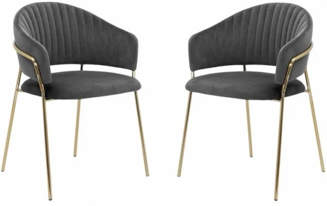 Набор из 2 стульев Whispered Enchantment Hesby (Металл/Велюр, Серый) арт.HSBI_DC114_grey_2