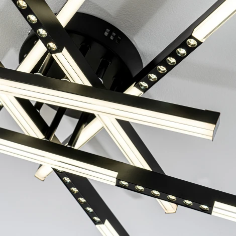 Потолочная люстра светодиодная на штанге с пультом с регулировкой цветовой температуры LED4U L5116-6 BK