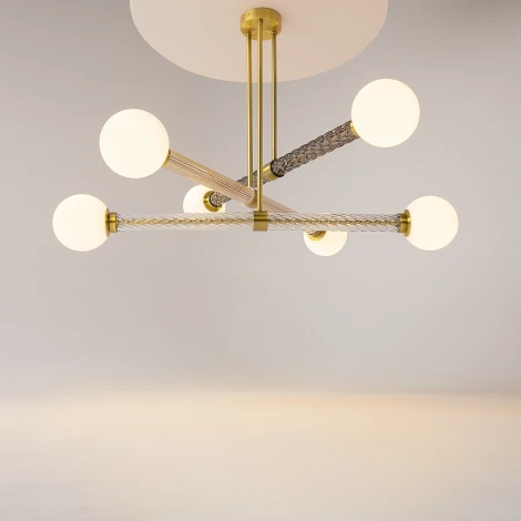 Потолочная люстра ярусная на штанге Maytoni Teatro MOD287PL-06BS (220V, шарики)