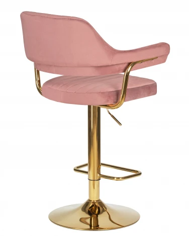 Стул барный DOBRIN CHARLY GOLD (розовый велюр (MJ9-32)) 5019_Golden-LM 5019_Golden-LM, цвет сиденья розовый (MJ9-32), основания золото