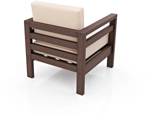 Кресло Arsko Домино орех велюр молочный