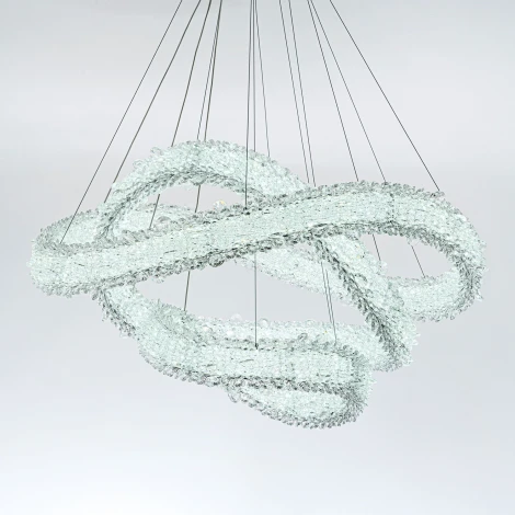 Подвесной светильник светодиодный хрустальный с пультом с регулировкой цветовой температуры и яркости Modelux MODESTYLE MS.5003.800.600.400 CR