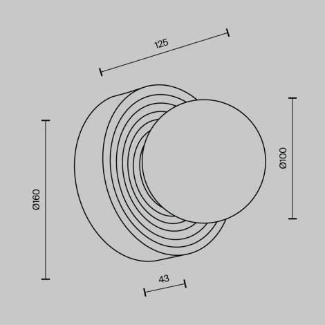 Настенный светильник Maytoni Careless MOD403WL-01GR1 (220V, шар)