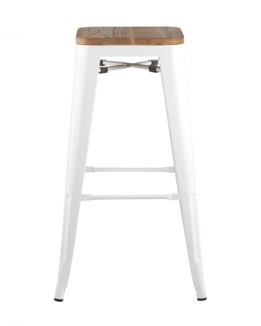 Барный стул Tolix Wood Белый матовый