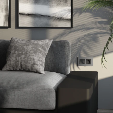 Рамка на 2 поста (серебро софт) Werkel W0022965 (a062813)