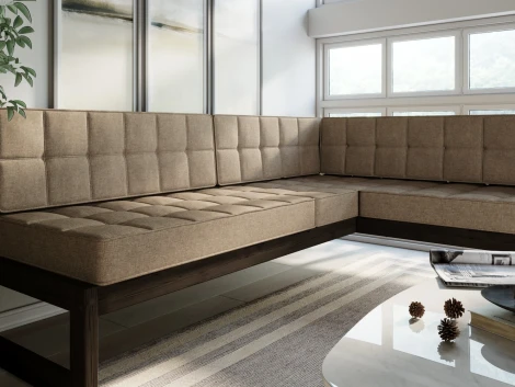 Диван Arsko угловой Сега У венге рогожка бежевая