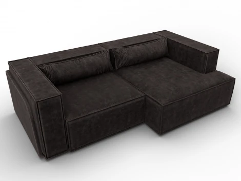 Диван угловой Лига-061 угол правый (ДСП,Брус,Фанера,Велюр/Коричневый) Лига Диванов 131148