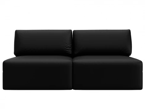 Диван прямой модульный Лига-060 НПБ (ЛДСП,Брус,Фанера/Пластик/Экокожа/Черный) Лига Диванов 130050