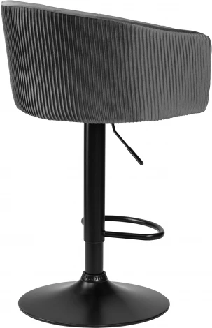 Стул барный DOBRIN DARCY BLACK (серый велюр (1922-19)) 5025_BlackBase-LM BLACK, цвет сиденья серый (1922-19), основания черное