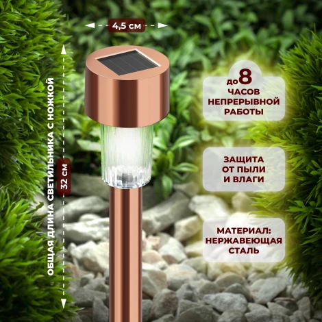 Грунтовый светильник на солнечной батарее 12 шт. ЭРА SL-SS30-CPR-M