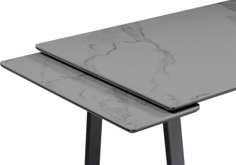 Керамический стол Notta Джек 140(200)х80 серый мрамор larka grey / черный арт.612901