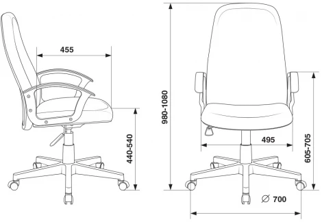 Кресло руководителя Бюрократ CH-808LT серый 3C1 крестовина пластик