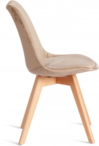 Обеденный стул Tetchair TULIP (Дерево,Пластик,Вельвет/Бежевый)