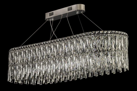 Подвесная люстра светодиодная Arti Lampadari Ovindoli Nickel Ovindoli L 1.5.100x35.100 N (220V, хрусталь, на тросе)