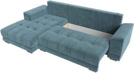 Диван угловой НордСтар левый угол (Бирюзовый/Велюр) Лига Диванов арт.121106L