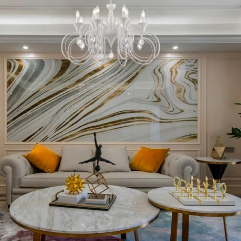 Подвесная люстра Arte Milano AM349920 349920/8-4 WT (220V, подвески, на цепи, подсвечник, свеча)