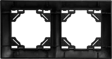 Рамка на 2 поста (черный) Stekker Эрна Элегант 49662