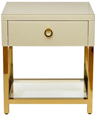 Тумба прикроватная Garda Decor KFC763E7 (Золото/Бежевый)