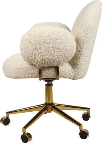 Кресло офисное Клауд-2 DR-1252-A-OF, 65х63х89, ткань букле белый/золотые ноги IST-CASA