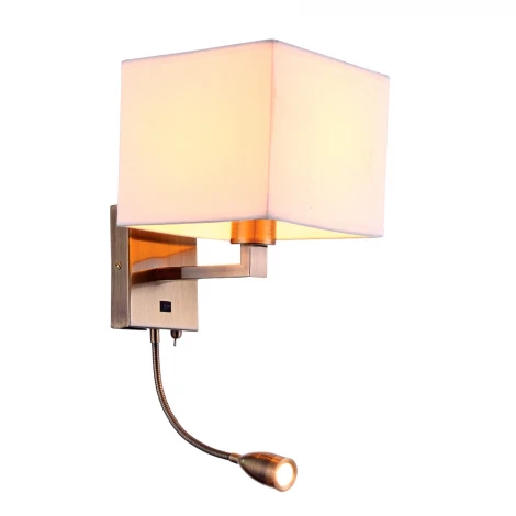 Бра для чтения Arte Lamp Hall A9249AP-2AB (220V, выключатель, куб)