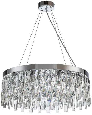 Подвесная люстра Indigo Anna V000385 (220V, хрусталь, на тросе, круглые)