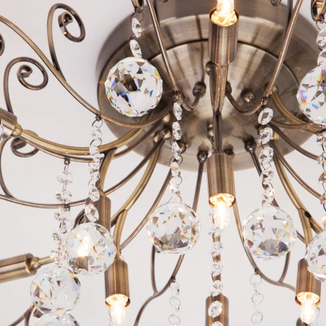 Потолочная люстра Eurosvet Vita 10042/12 античная бронза (220V, хрусталь Strotskis)