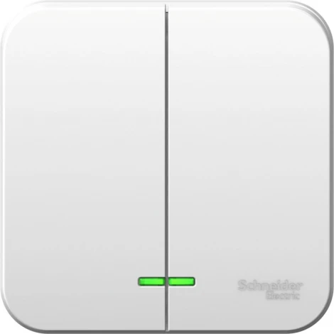 Выключатель накладной двухклавишный с подсветкой (белый) Systeme Electric Blanca BLNVA065121