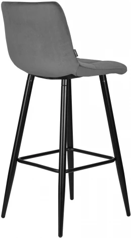 Стул барный Dobrin NICOLE (черные матовые ножки, темно-серый велюр (108-91))