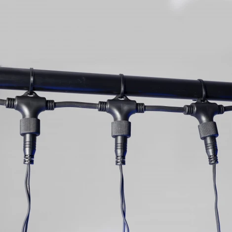 Гирлянда Занавес 2 x 2 м синий 220В, 400 LED, провод черный каучук 2,3мм, IP65 Laitcom ECO402-1-2B